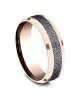 Gentlemen's Ottoman Pattern Comfort Fit Band in Yellow Gold and Black Titanium